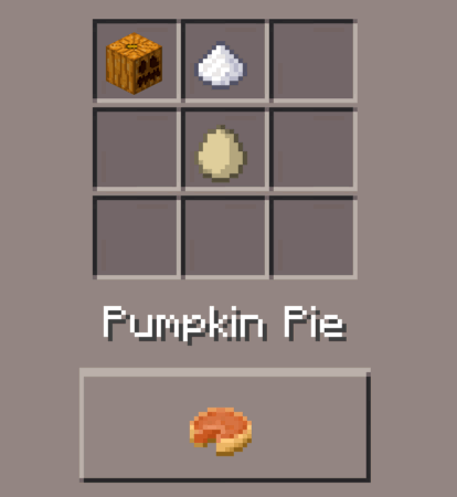 Pumpkin pie recipe minecraft
