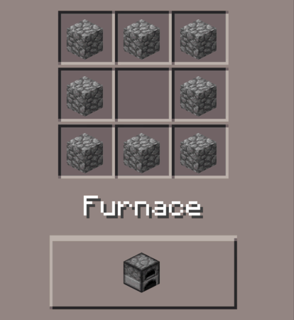 Image result for how to make a furnace with cobblestone in Minecraft